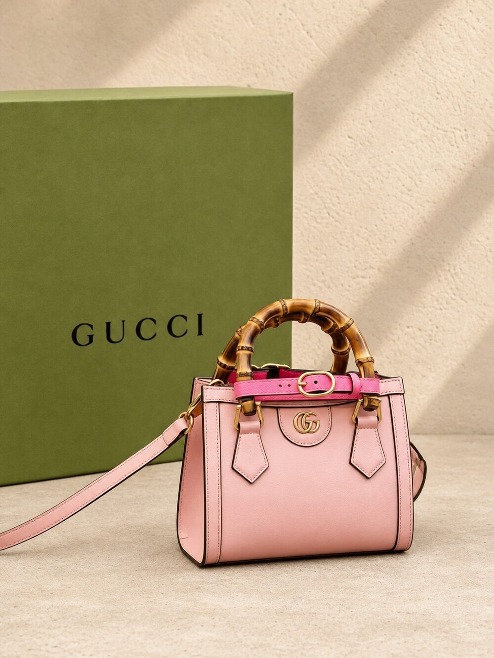 Gucci Mini Diana Pink Calfskin Handbag with Bamboo Handles - Picture 5 of 5
